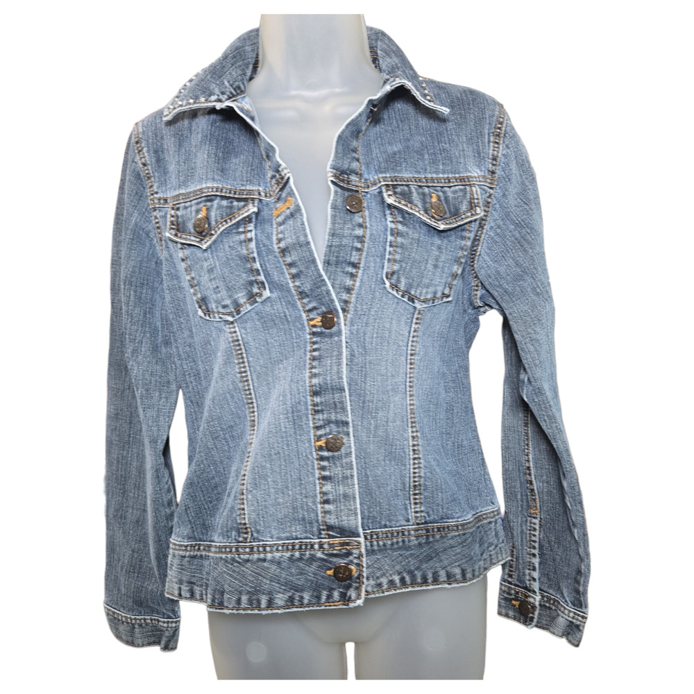 Wrangler Twenty X Wom Small Fitted Denim Jean Jacket Western Trucker Y2K Cowgirl